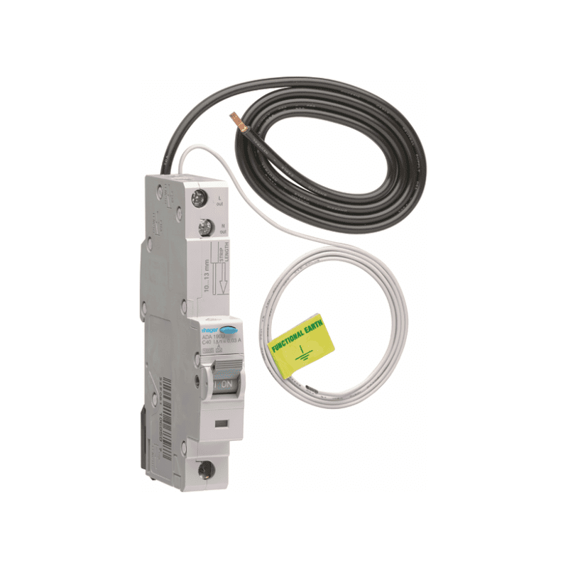 HAGER ADA190U 40A 30MA RCBO 10KA TYPE A C CURVE