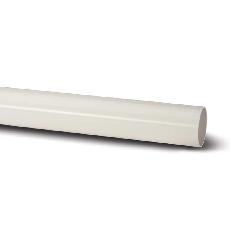 POLYPIPE RAINWATER ROUND DOWNPIPE 68mm x 2.5m RR121W WHITE