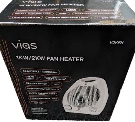 VIAS V2KFH FAN HEATER 1kw/2kw