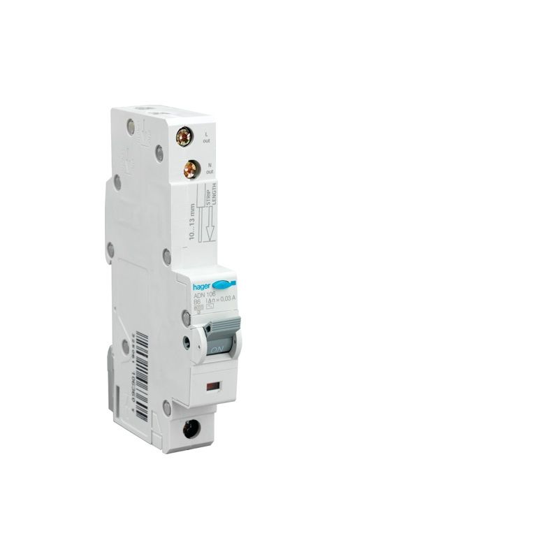 HAGER ADN116 RCBO TYPE B