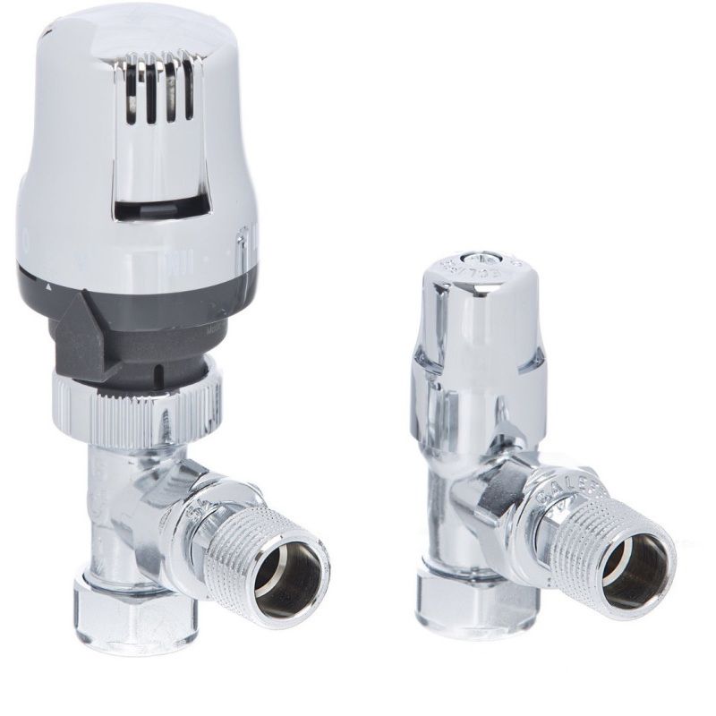 ALTECNIC LTC ECOPAC THERMOSTATIC RADIATOR VALVE PACK HIGH HEAD CXC ANGLED 15mm CHROME 200455