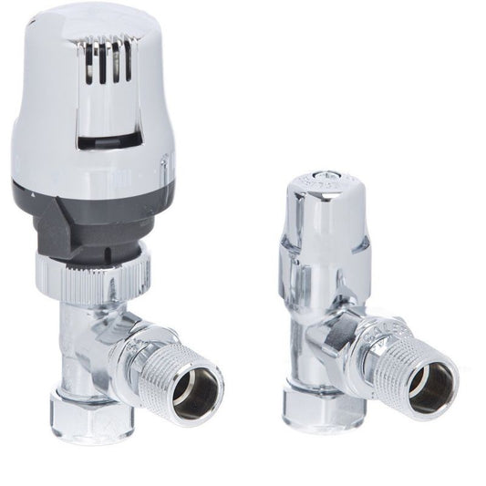 ALTECNIC LTC ECOPAC THERMOSTATIC RADIATOR VALVE PACK HIGH HEAD CXC ANGLED 15mm CHROME 200455