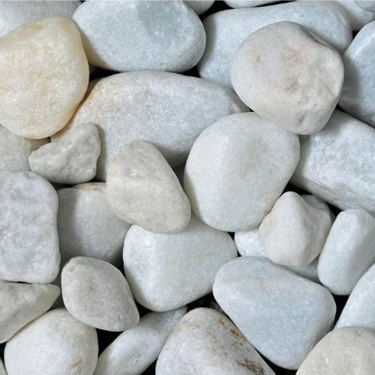 Border Big Bag White Marble Cobbles Including Bag Cobmarble1