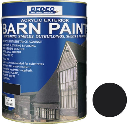 BEDEC SATIN BARN PAINT 5l BLACK BEDE2AV0003/46