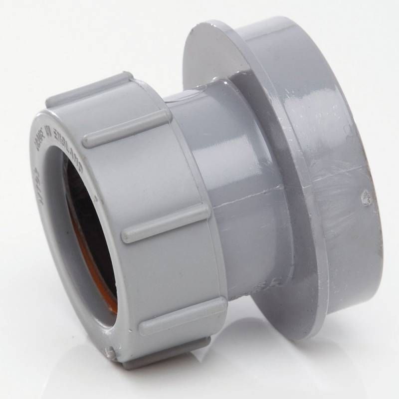 POLYPIPE SOIL STRAIGHT BOSS ADAPTOR 32mm SN63 SN63G GREY