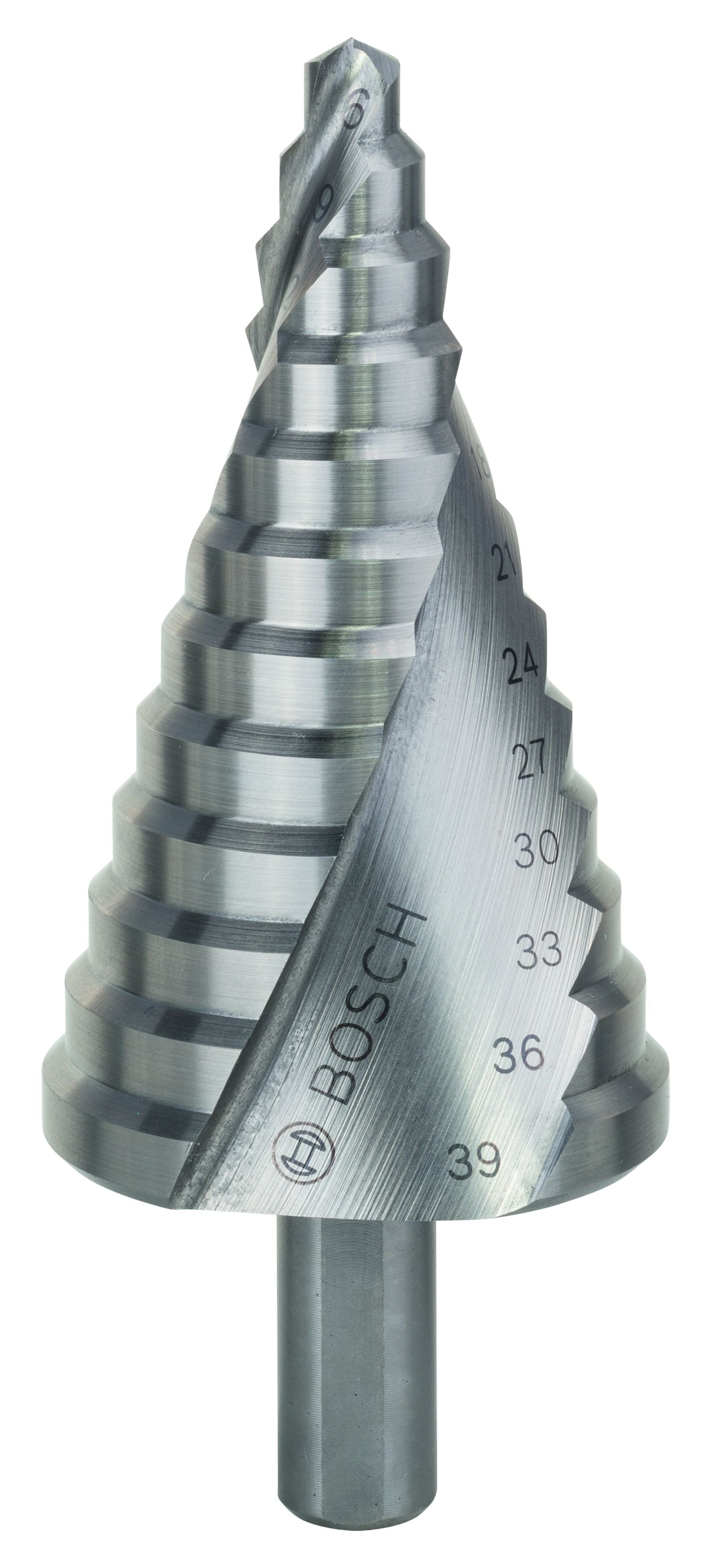 BOSCH 2608597521 HSS STEP DRILL BITS 6 - 39mm/ 10mm/ 93.5mm