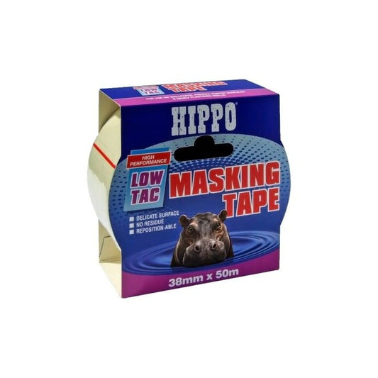HIPPO LOW TACK MASKING TAPE 38mm x 50m H18409