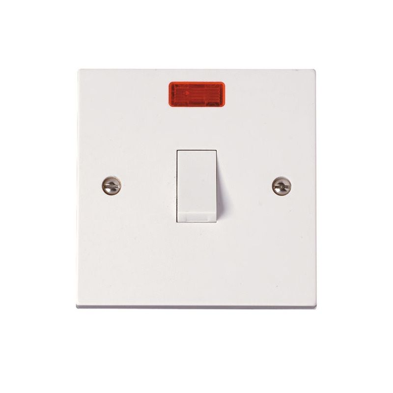 CLICK PRW023 SWITCH DOUBLE POLE NEON 20A WHITE