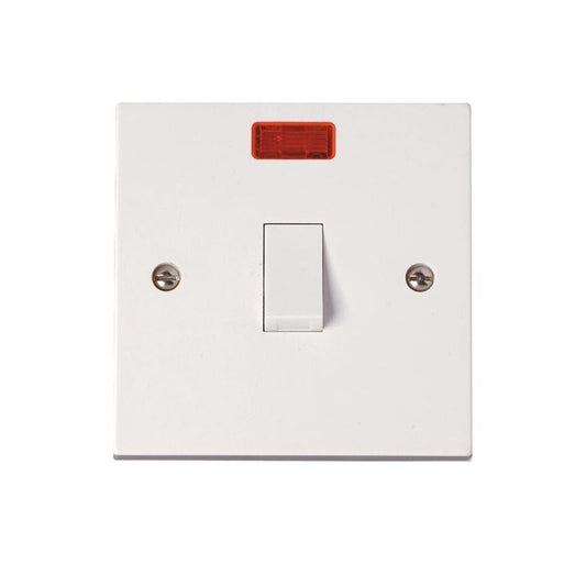CLICK PRW023 SWITCH DOUBLE POLE NEON 20A WHITE