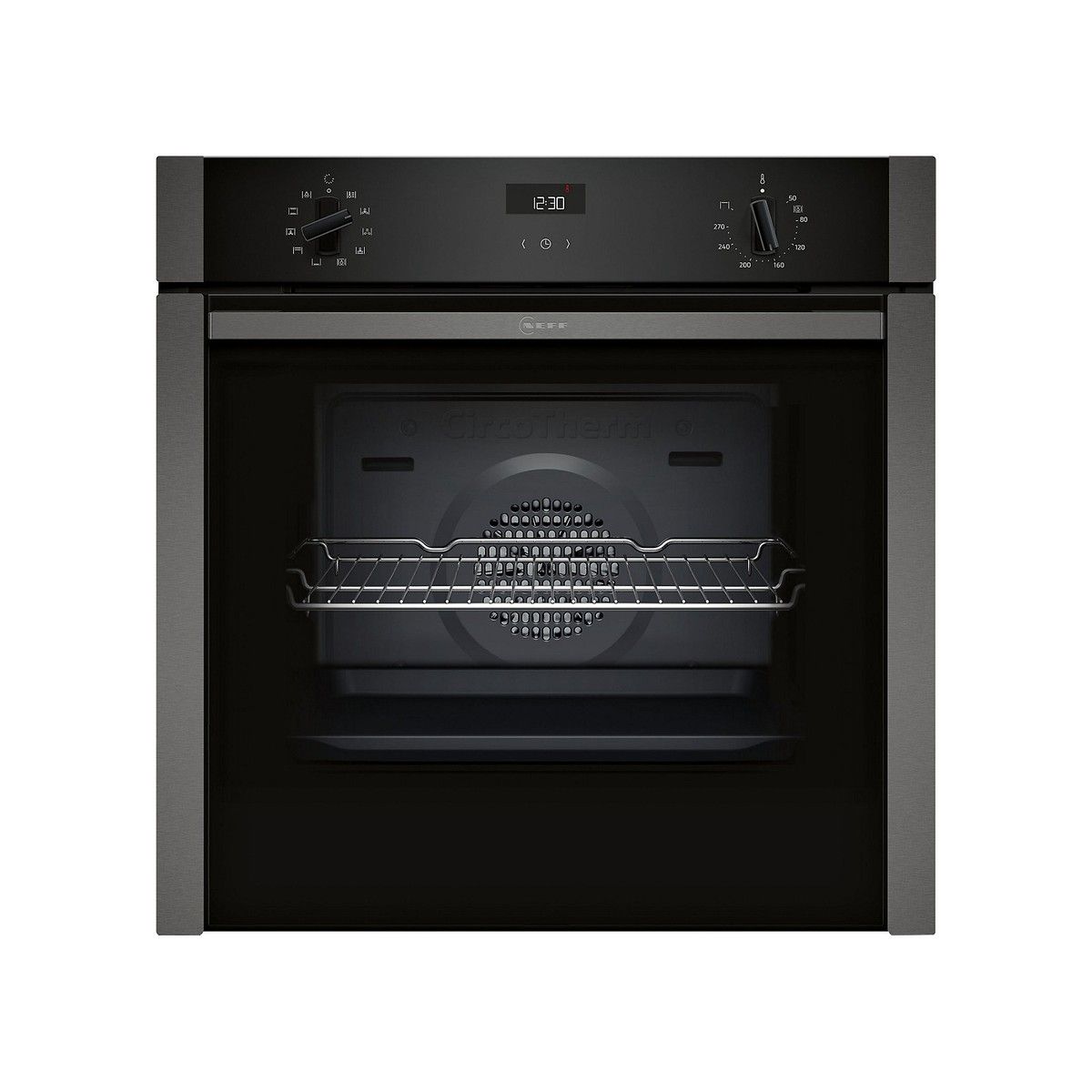 NEFF B3ACE4HG0B N50 SLIDE & HIDE SINGLE OVEN BLACK WITH GRAPHITE-GREY TRIM