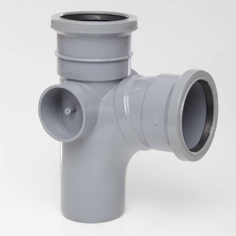 POLYPIPE ST301 EQ SINGLE BRANCH 82mm x 92.5deg ST301G GREY
