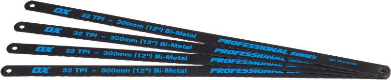 OX-P131332 PRO HACKSAW BLADES 32tpi x 300mm (PACK 4)