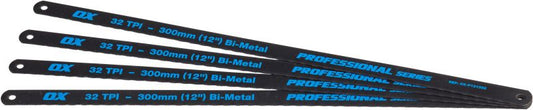 OX-P131332 PRO HACKSAW BLADES 32tpi x 300mm (PACK 4)