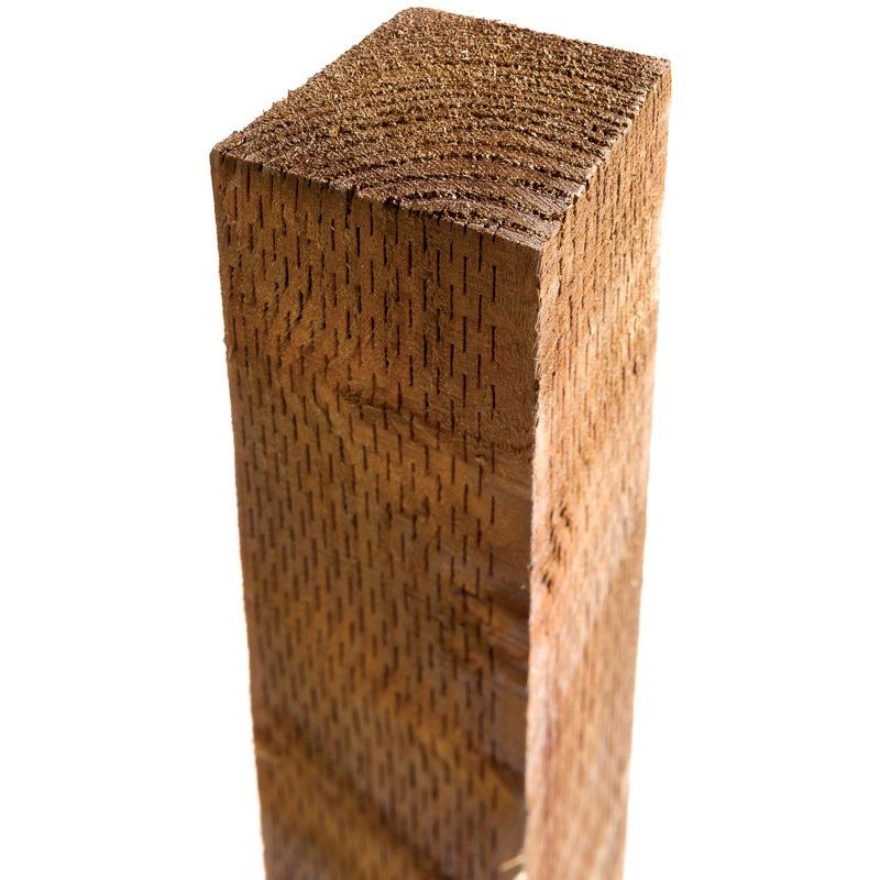 JJ 75 x 75mm x 2.4m INCISED FENCE POST BROWN TREATED UC4 15 YEAR FSC