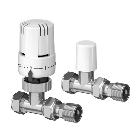 EPH STRAIGHT TRV & LOCKSHIELD 15mm WHITE/CHROME SEMTRV15