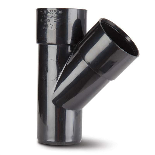 POLYPIPE ABS JUNCTION 40mm x 45deg WS40 WS40B BLACK