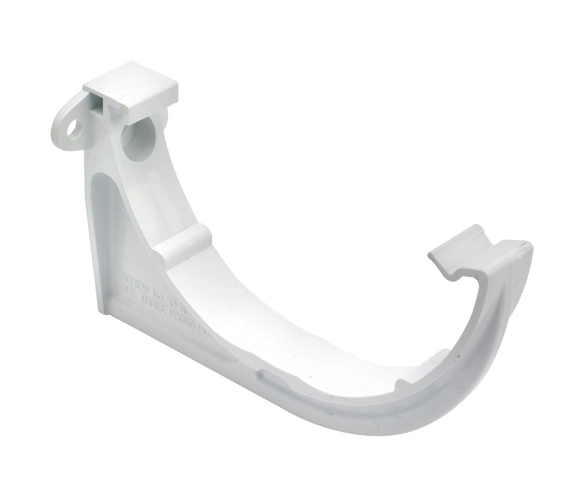 OSMA 0T019 ROUND PVCU GUTTER SUPPORT BRACKET 112mm 0T019W WHITE