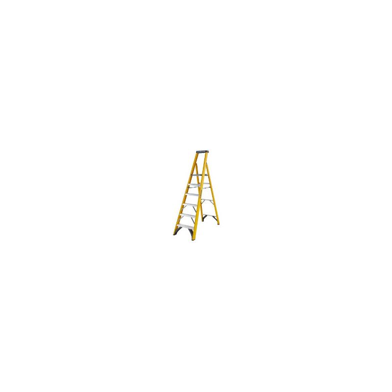 WERNER FIBREGLASS PLATFORM STEPLADDER TRADE 6 TREAD 7170618