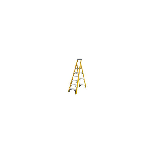 WERNER FIBREGLASS PLATFORM STEPLADDER TRADE 6 TREAD 7170618