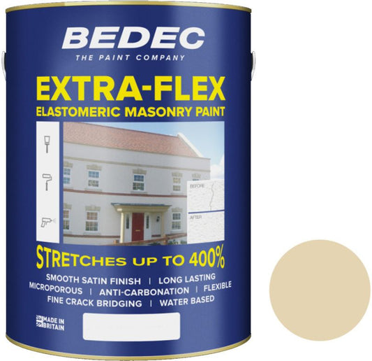 BEDEC EXTRA-FLEX SMOOTH MASONRY PAINT 5l SANDSTONE BEDE2MB0415/46