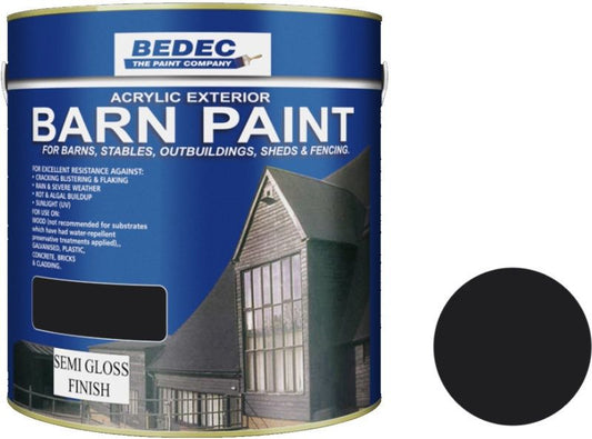 BEDEC SEMI GLOSS BARN PAINT 2.5l BLACK BEDE2AK0003/40
