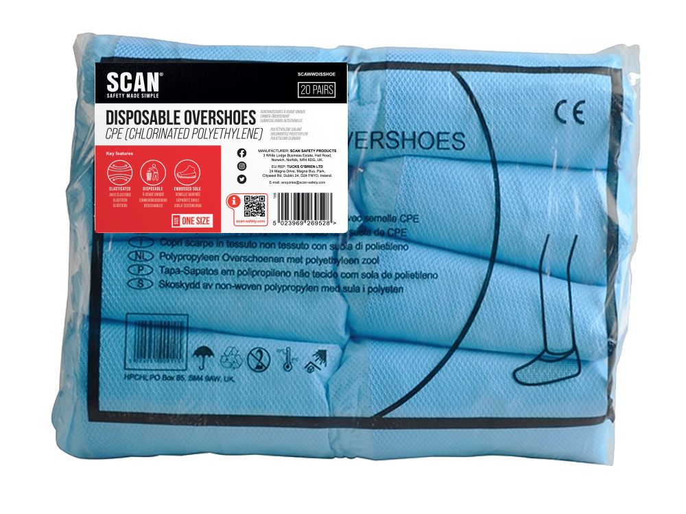 SCAN SCAWWDISSHOE DISPOSABLE OVERSHOES (20 PAIRS)
