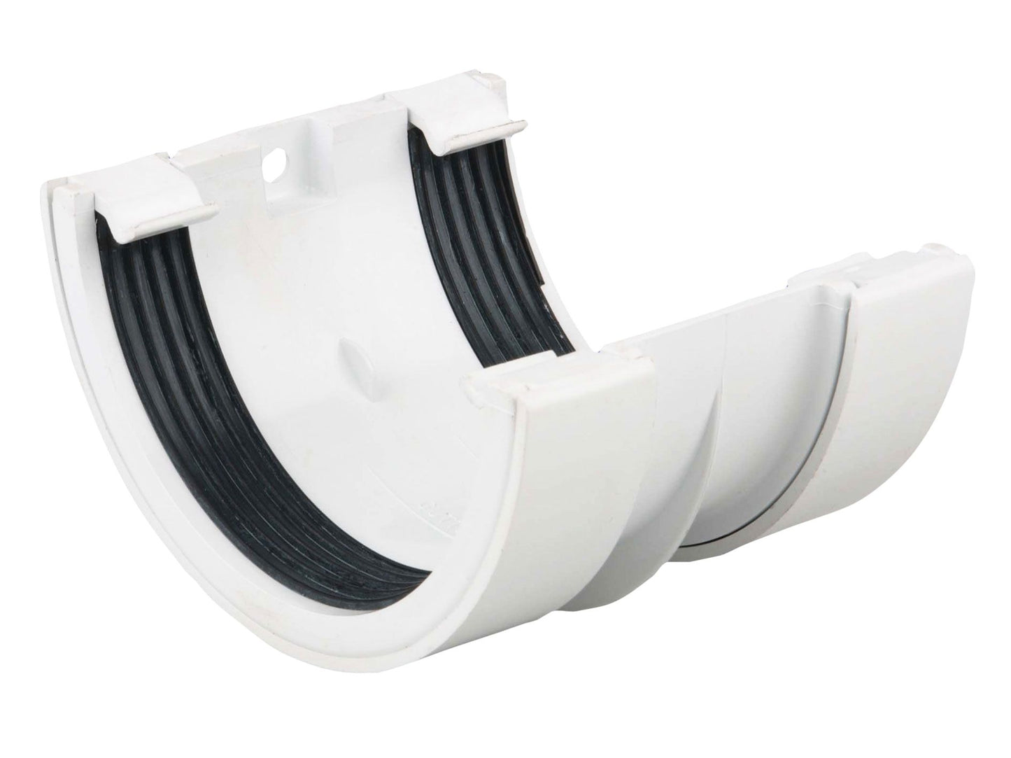 OSMA 0T005 ROUND PVCU GUTTER JOINTING BRACKET 112mm 0T005W WHITE
