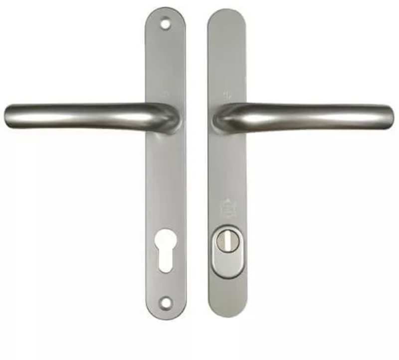 DUFFELLS HOPPE TOKYO LEVER PAS 24 UPVC DOOR HANDLES 92mm PZ SPRUNG 215mm SILVER HOPP24LLS