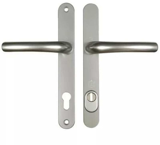 DUFFELLS HOPPE TOKYO LEVER PAS 24 UPVC DOOR HANDLES 92mm PZ SPRUNG 215mm SILVER HOPP24LLS