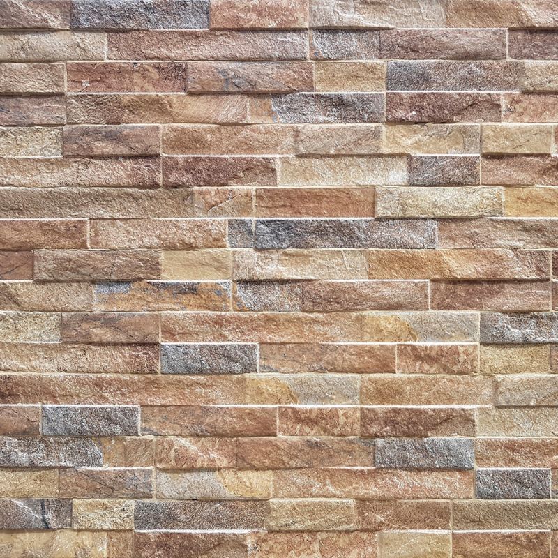 PAVESTONE PORCELAIN ROCK STACK CLADDING 385 x 75mm (PER TILE) RUST 06073043
