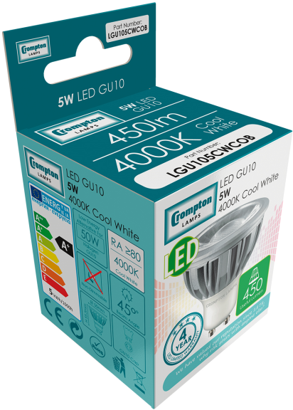 CROMPTON LGU105DLCOB LED GU10 PAR16 5W