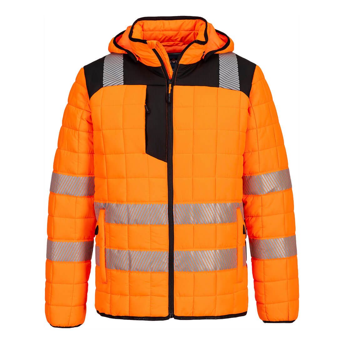 PW3 Hi-Vis Square Baffle Jacket, 4XL, R, Orange/Black