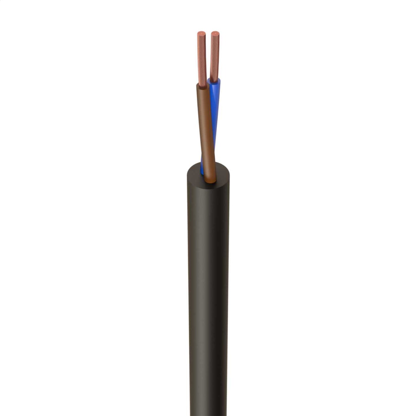 2182Y 0.5mm² PVC Round Flexible Cable Black (50m Drum)