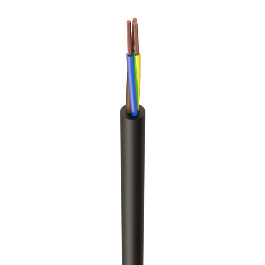 3183Y 2.5mm² PVC Round Flexible Cable Black (50m Drum)