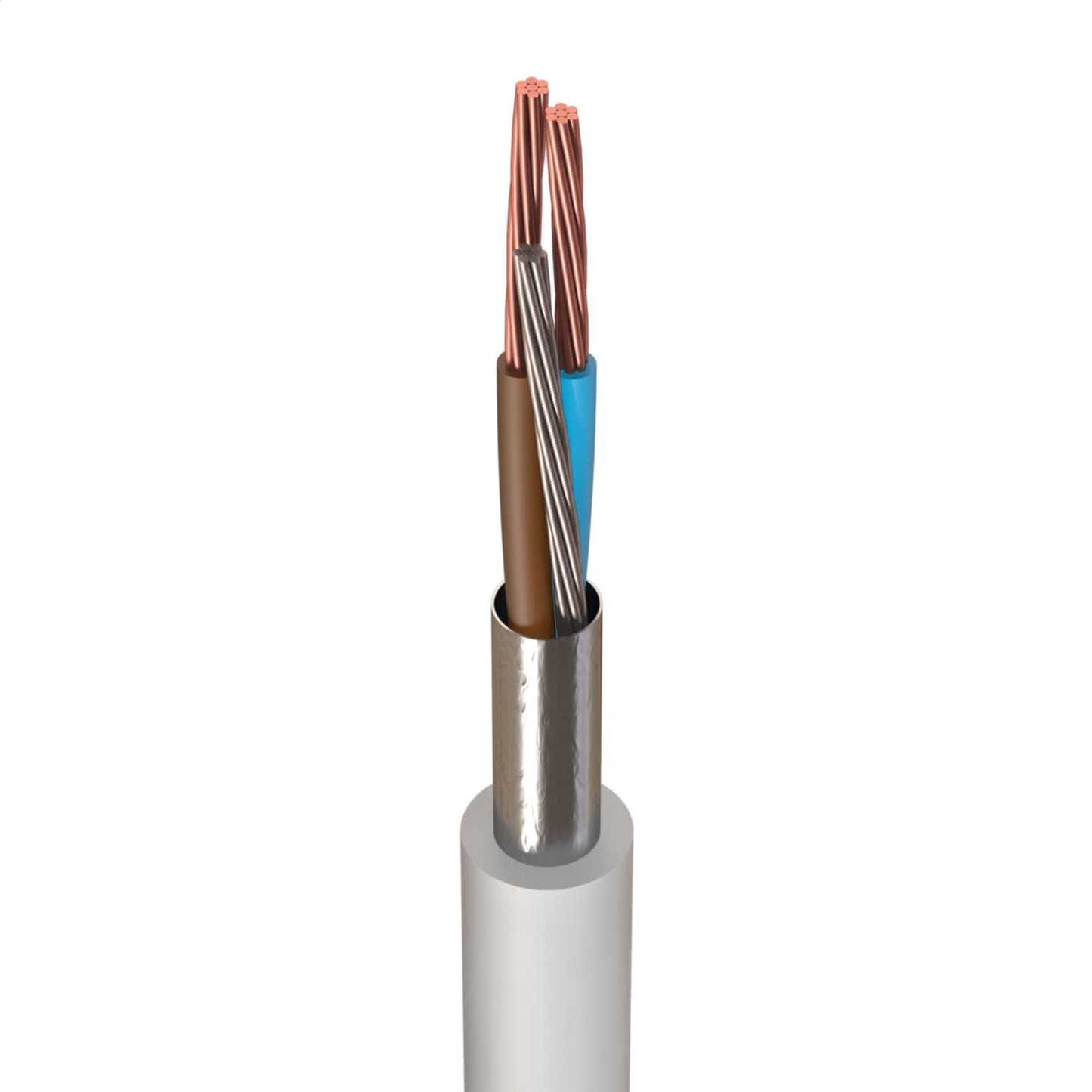 Amokabel Flexishield 6.0mm² 2 Core Shielded Lsoh Cable White (100m Drum)