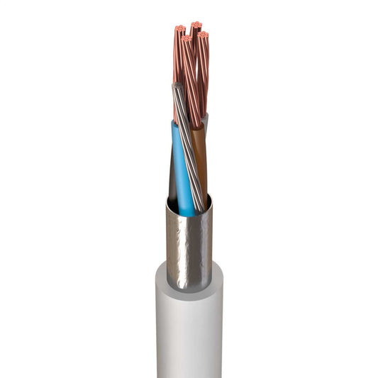 2.5mm² 4C+E Shielded Lsoh Cable White (100m Drum)