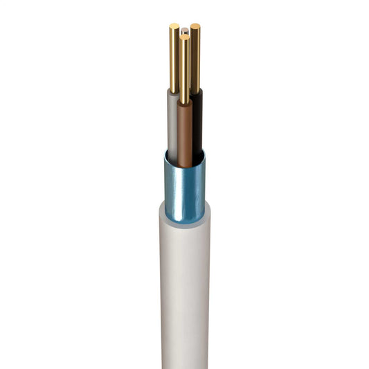 Prysmian 4mm² FP200 Gold Fire Cable 3C+E White (100m Drum)