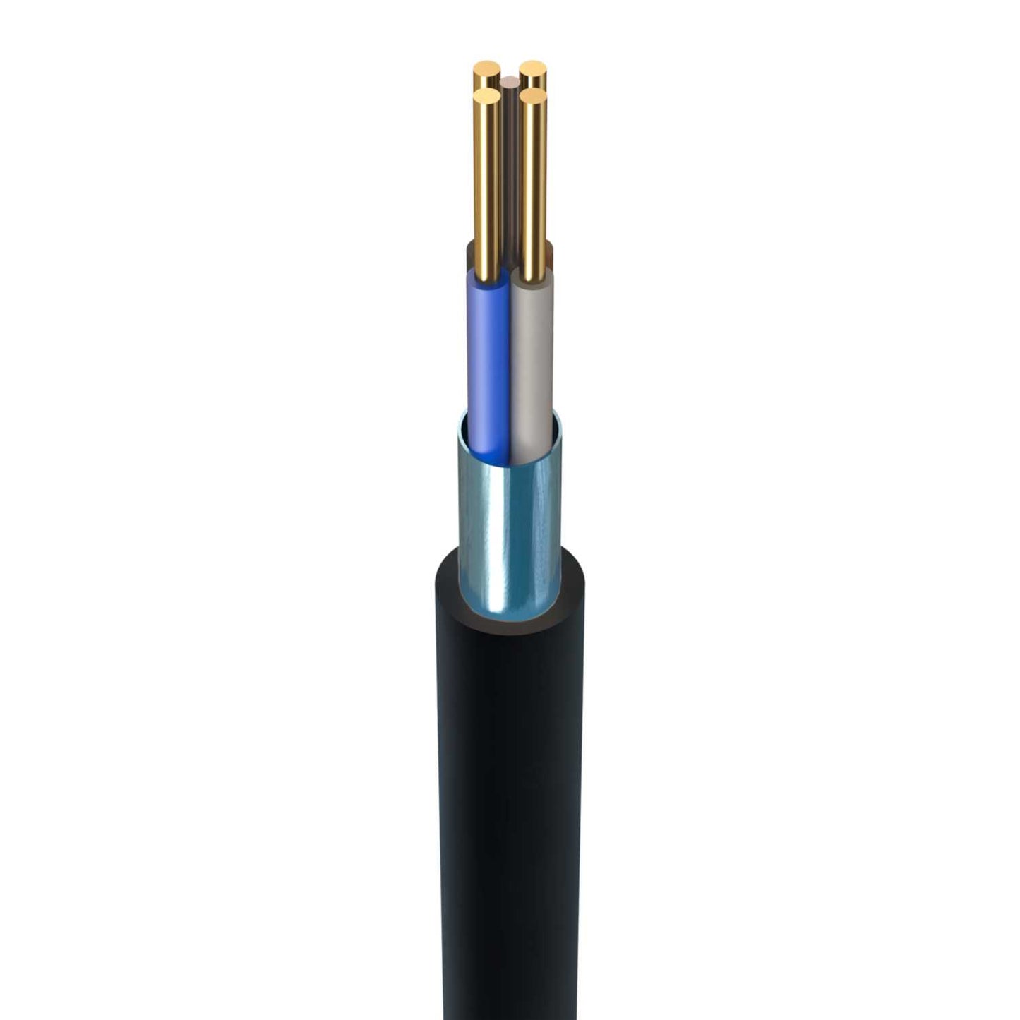 Zeroburn 1.5mm² Fire Cable 4C+E Black (100m Drum)