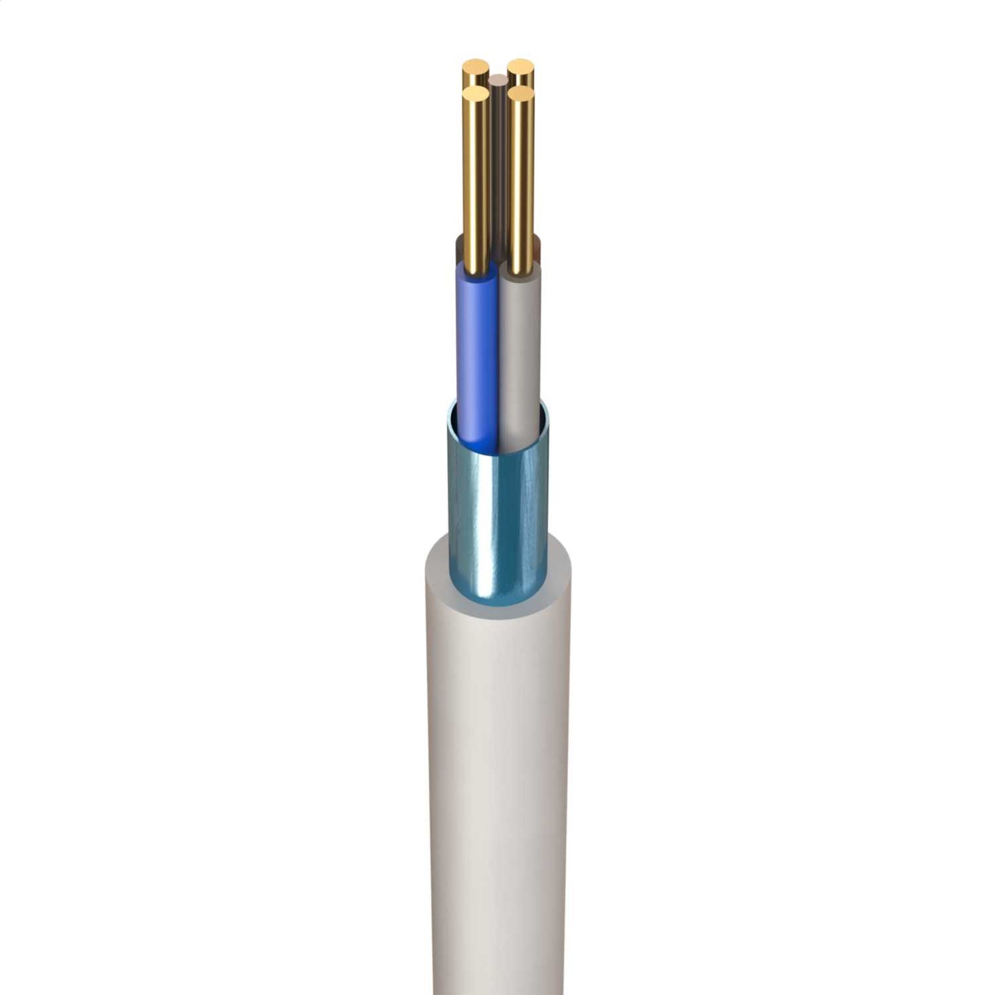 Zeroburn 1.5mm² Fire Cable 4 C+E White (100m Drum)