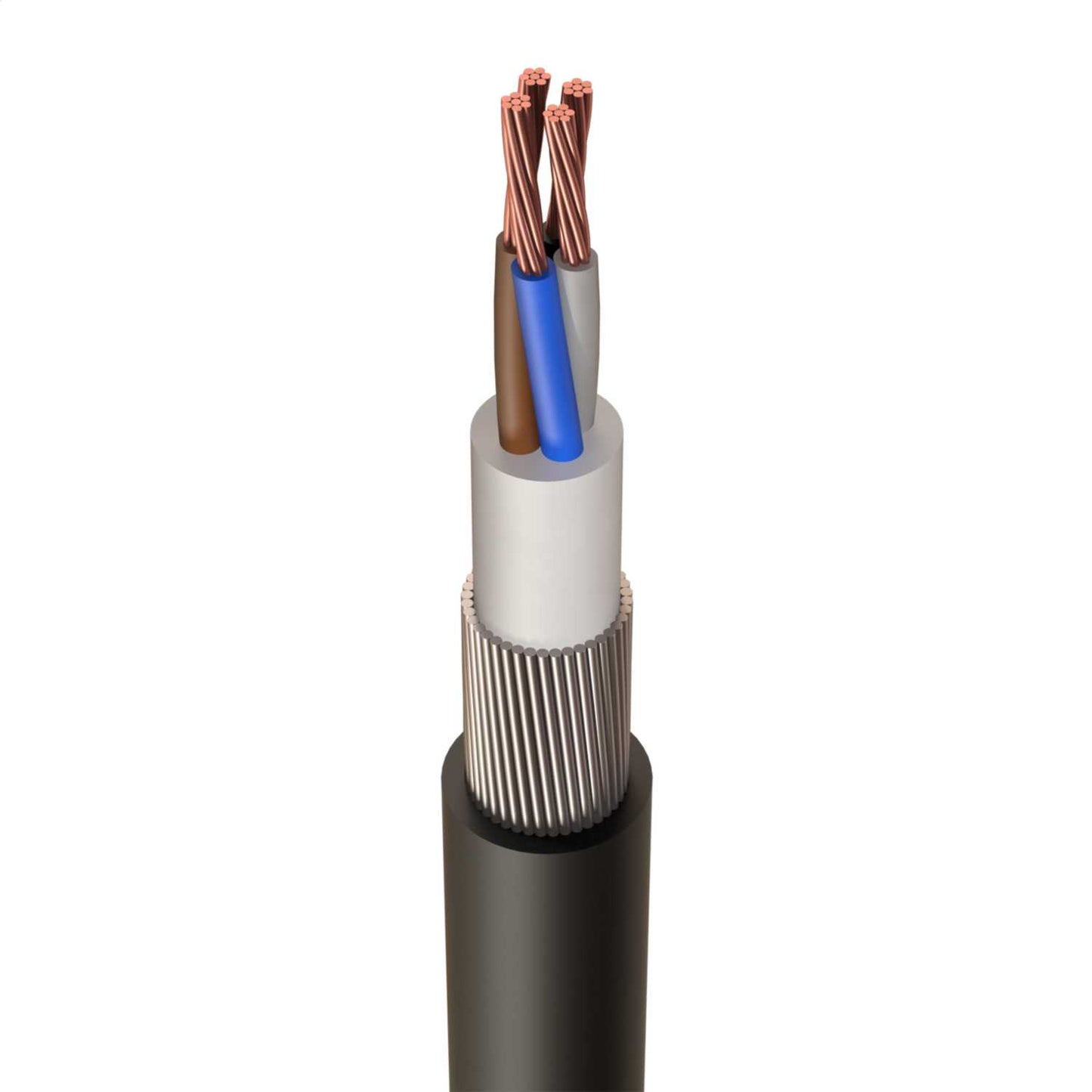 10mm² 4 Core PVC SWA Xlpe Armoured Cable (Cut Length Sold By The Mtr)
