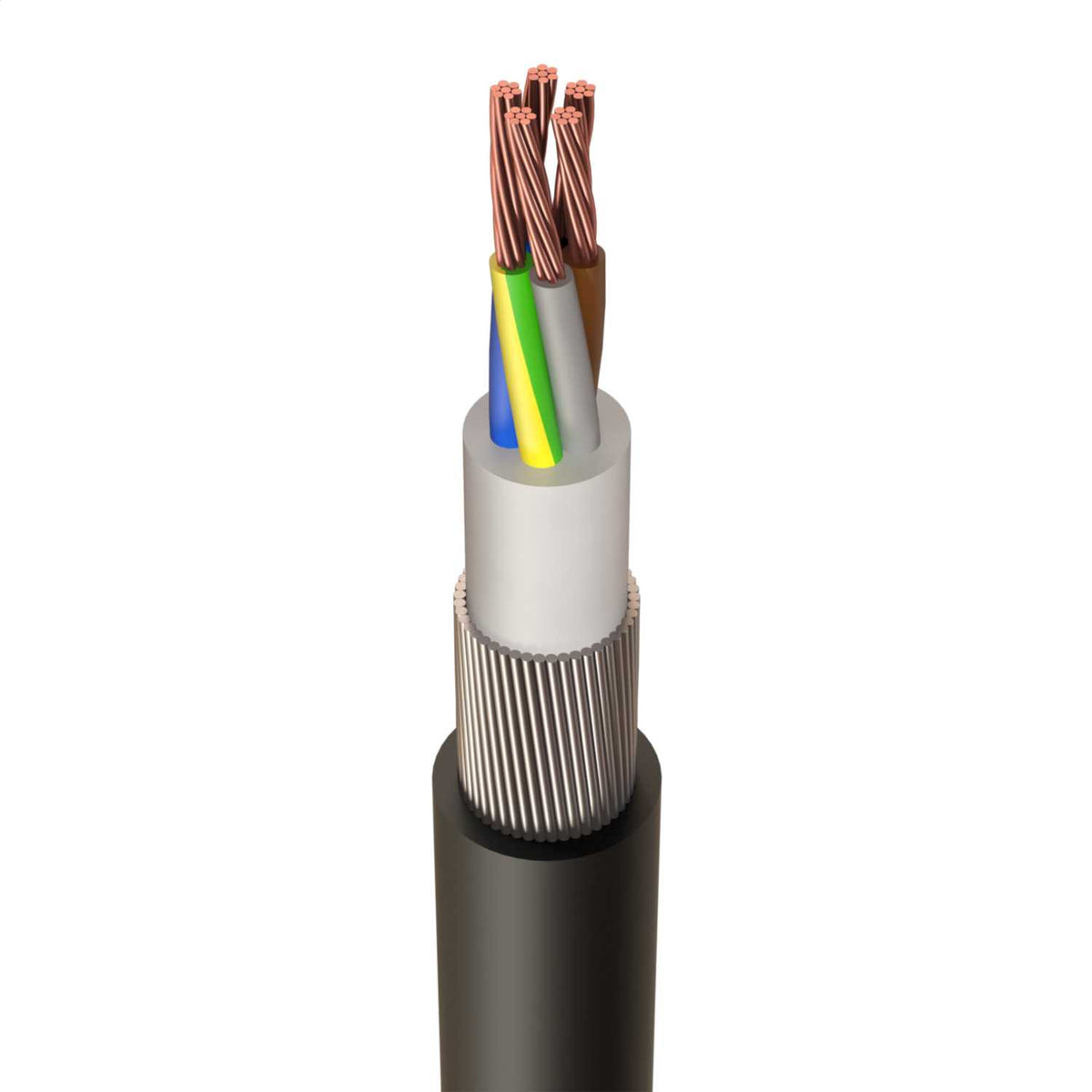 50mm² 5 Core PVC SWA Xlpe Armoured Cable (Cut Length Sold By The Mtr)