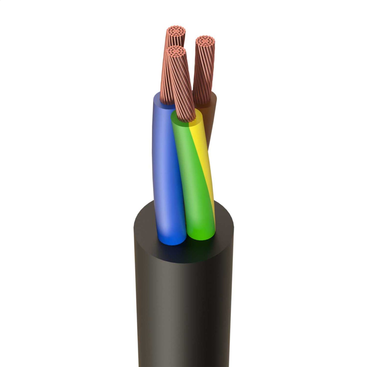 6mm² 3 Core HO7RNF Rubber Flexible Cable (Cut Length Sold By The Mtr)