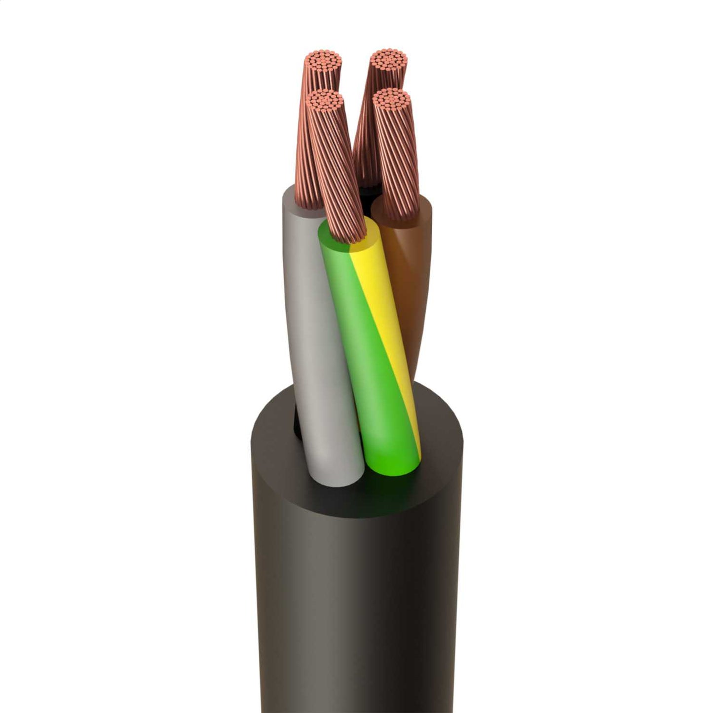 6mm² 4 Core HO7RNF Rubber Flexible Cable (Cut Length Sold By The Mtr)