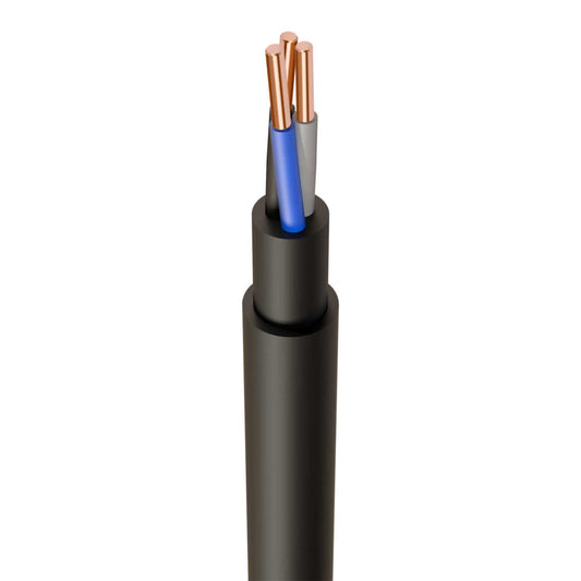 4mm² 3 Core Power and Control Cable Black (Cut Length Sold By The Mtr)
