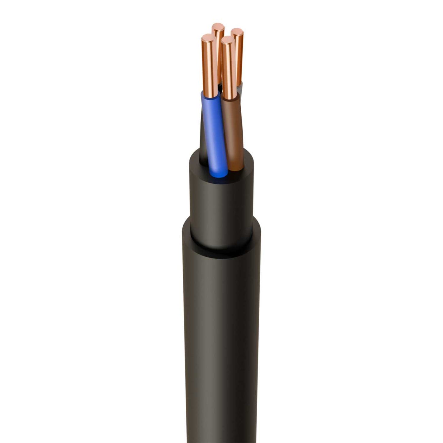 2.5mm² 4 Core Power and Control Cable Black (Cut Length Sold By The Mtr)