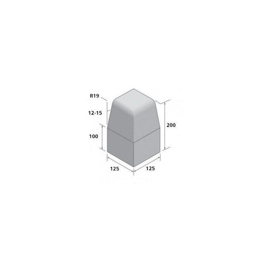 BRADSTONE HALF BATTERED EXTERNAL ANGLE LARGE KERB CHARCOAL 40430