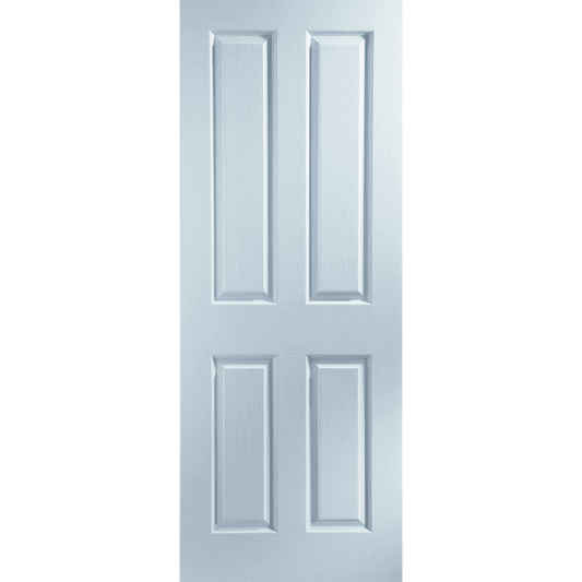 JELD WEN PRIMED 4 PANEL GRAINED DOOR 6'6 x 2'3 23OFD