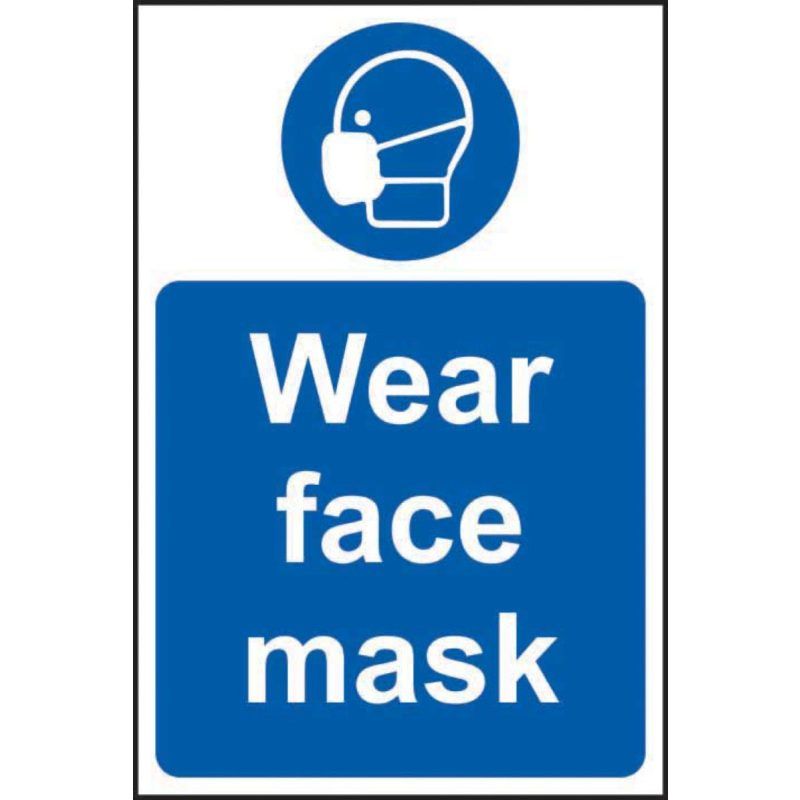 SAV SIGN 200mm WIDE x 300mm WEAR FACEMASK 11430