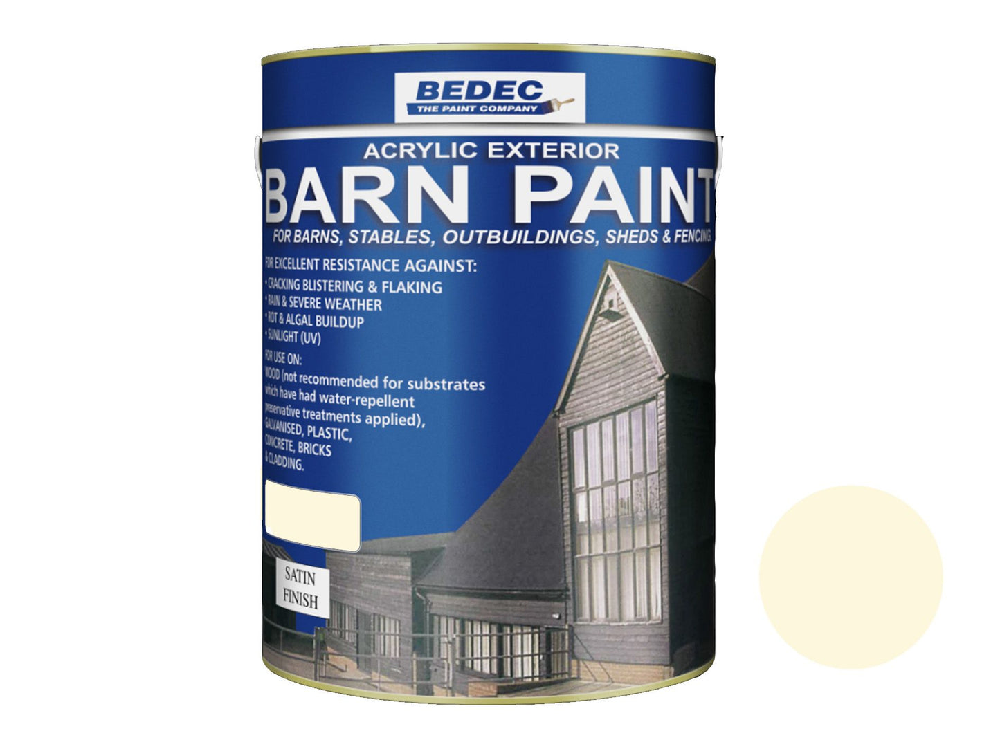 BEDEC SATIN BARN PAINT 5l MAGNOLIA BEDE2AVH003/46