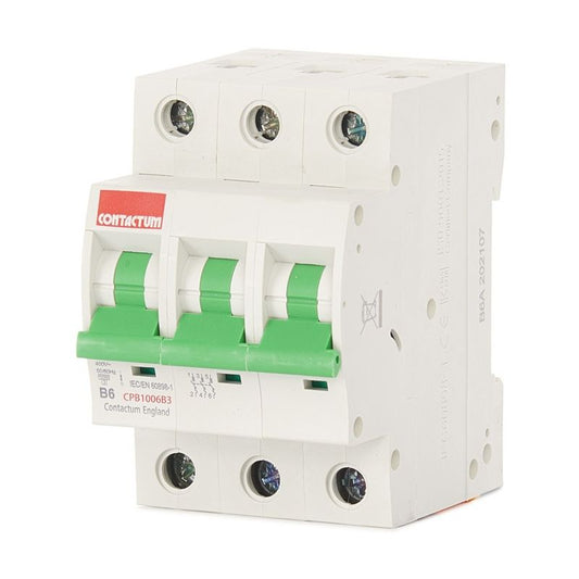 CONTACTUM 3-POLE MCB TYPE B 6a CPB1006B3